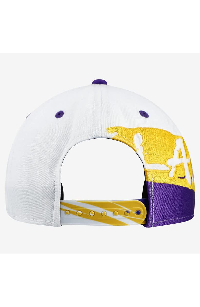 New Era Youth New Era White/Purple Los Angeles Lakers Swept 9FIFTY Snapback Hat, Alternate, color, White