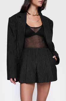 Rebecca Minkoff Starlet Pinstripe Oversize Wool Blend Blazer