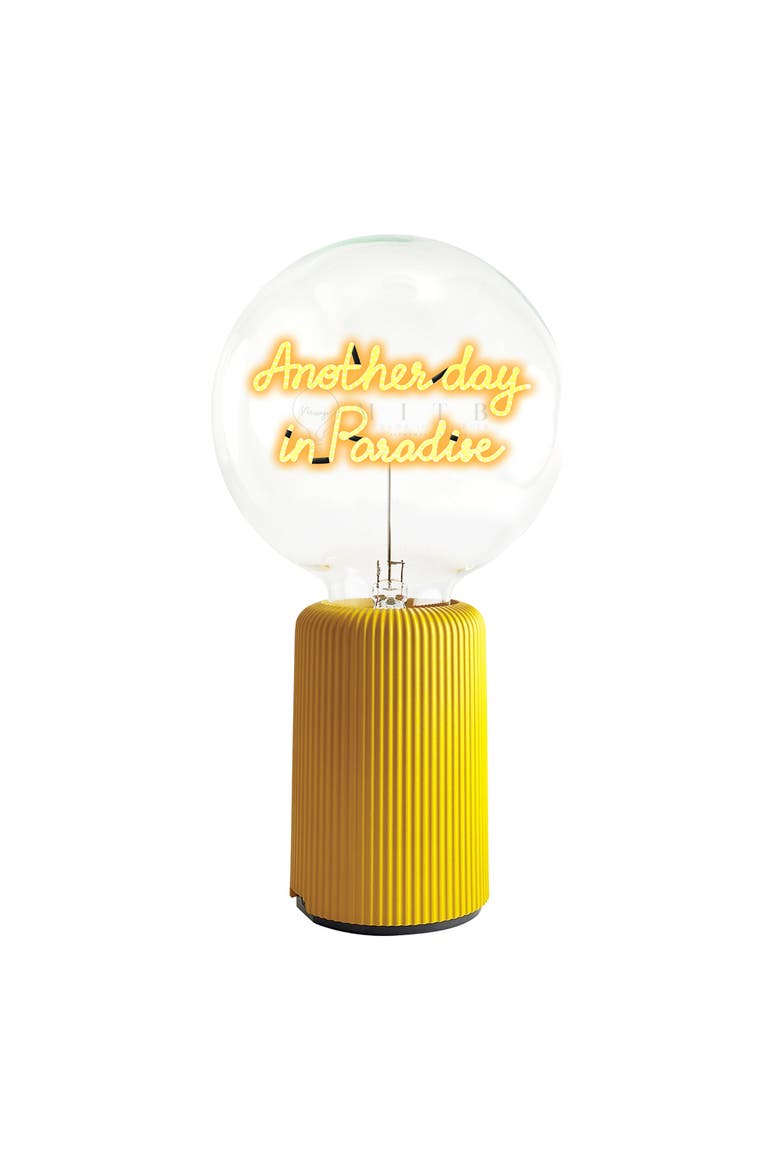 Another Day in Paradise Portable Table Lamp, Alternate, color, Yellow