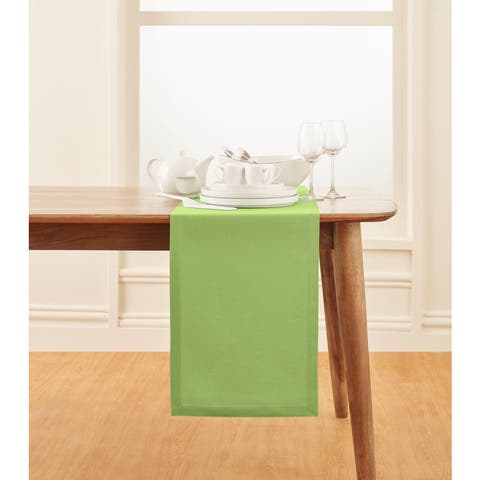 Cotton Linen Plain Table Runner for Dining Table, Holiday and Everyday Table Decor - Dru