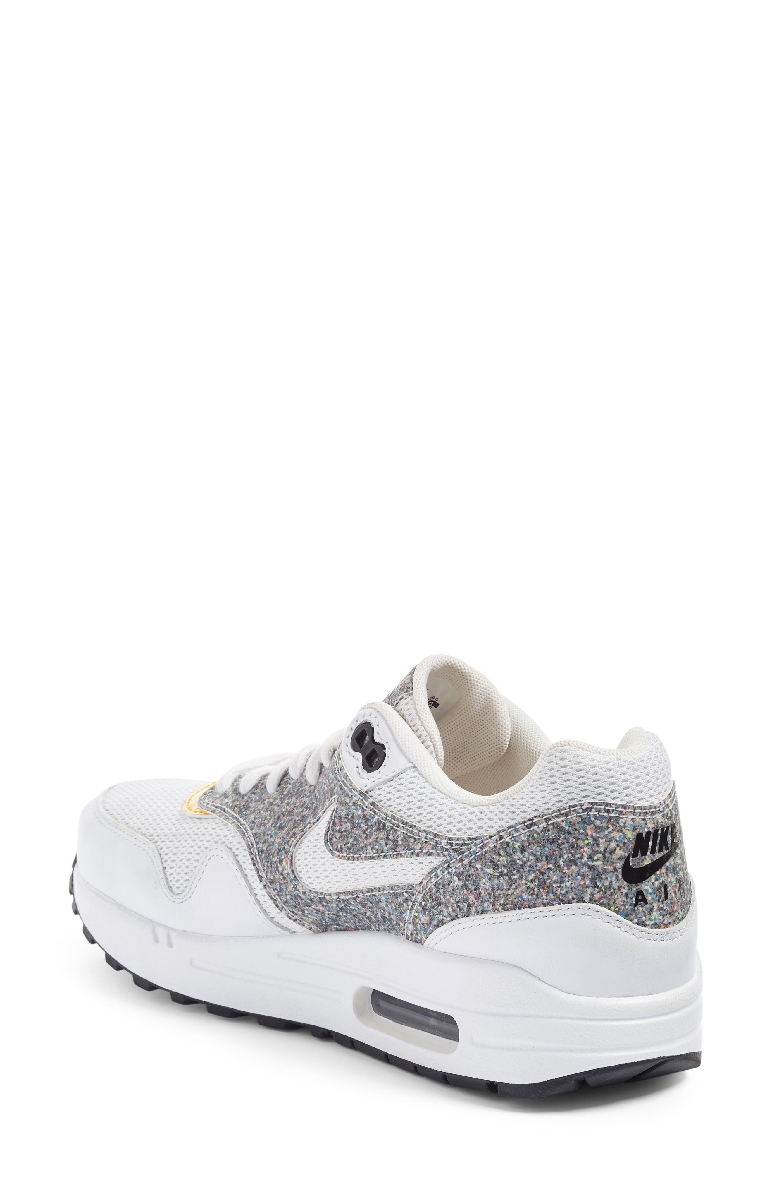 Air Max 1 SE Sneaker, Alternate, color, WHITE/ WHITE/ BLACK