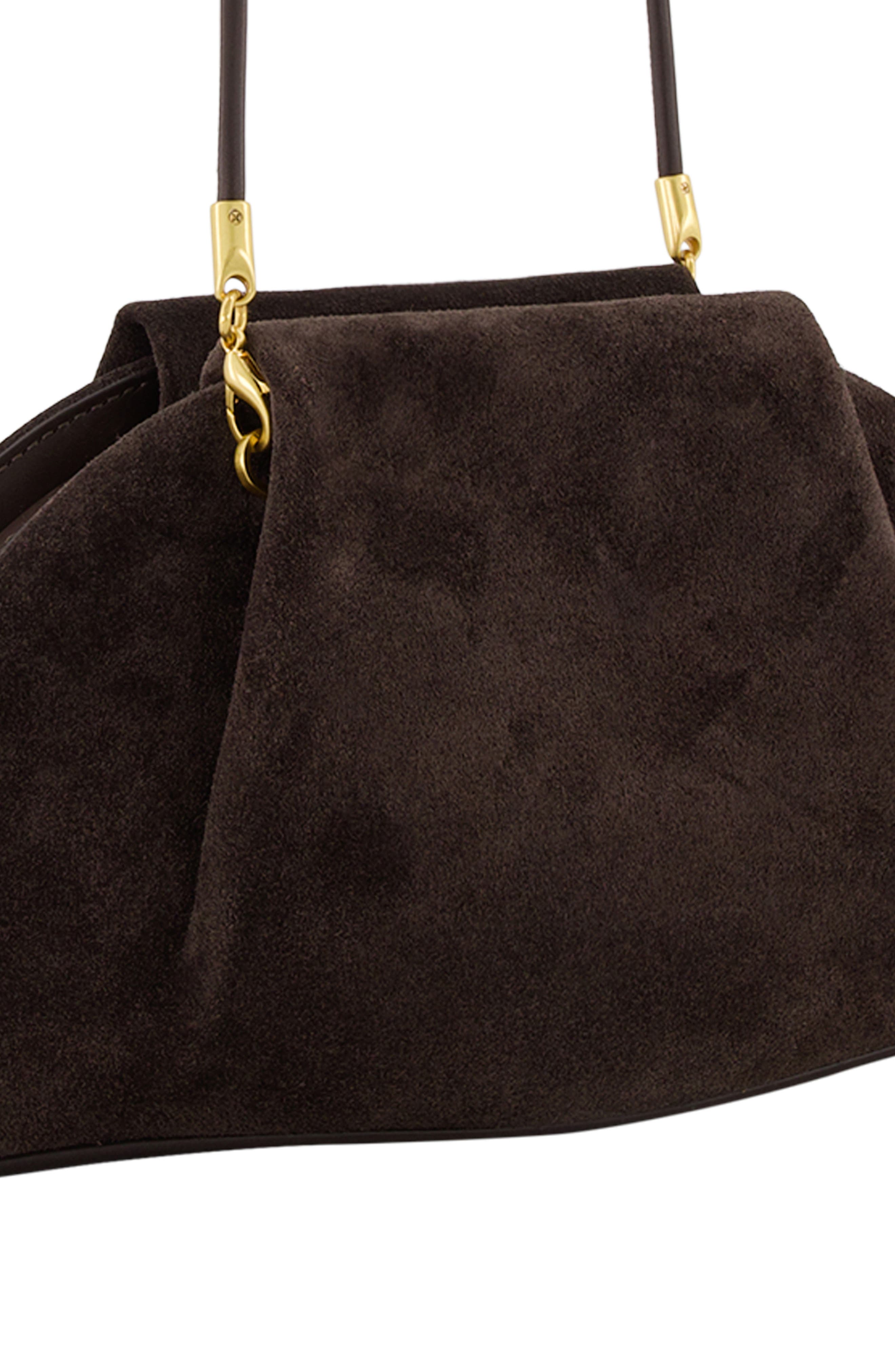 Vince Ava Suede Clutch, Alternate, color, Cacao