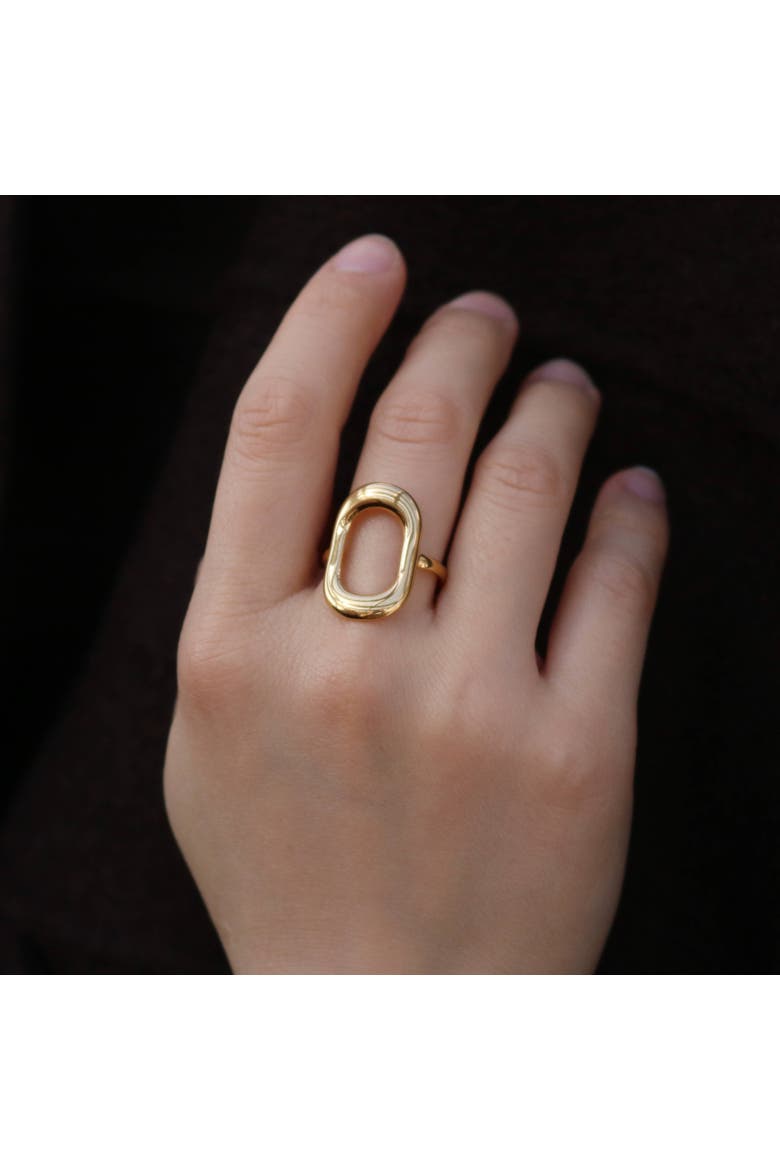 Open Oval Ring, Alternate, color, Gold