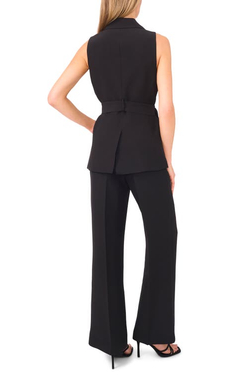 Ted Baker Peak Lapel Belted Vest In Black