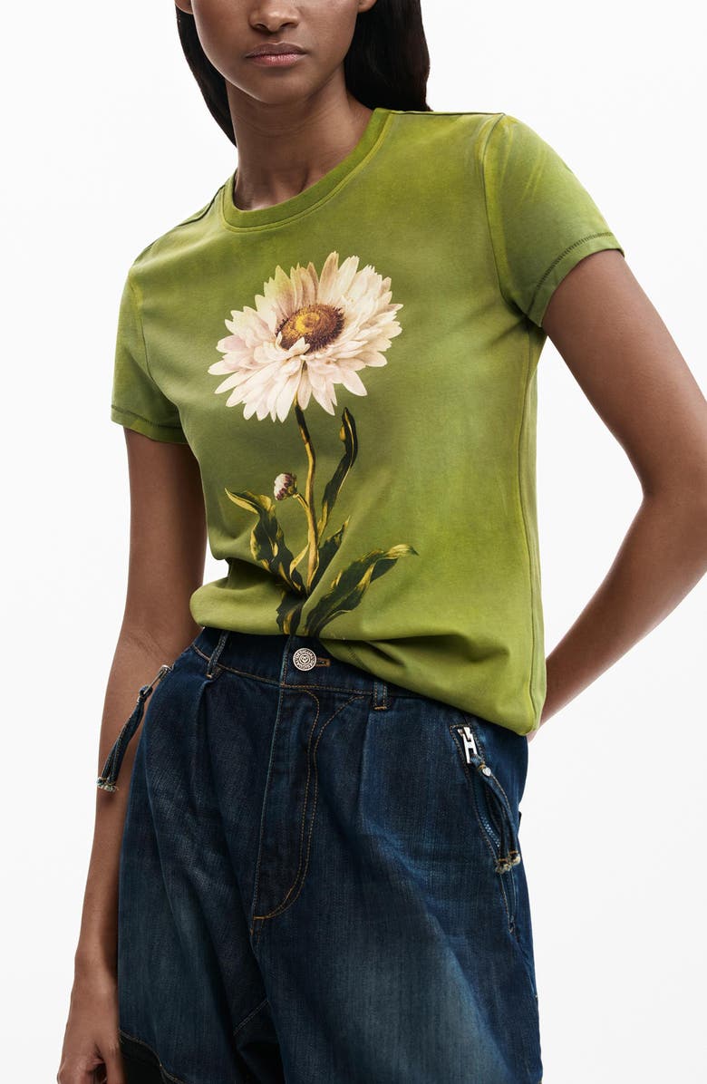 Desigual Floral Cotton Graphic T-Shirt, Alternate, color,