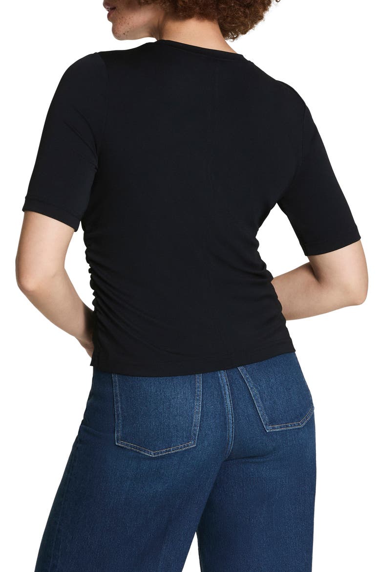Sleek Ruched Jersey Top, Alternate, color, CLASSIC BLACK