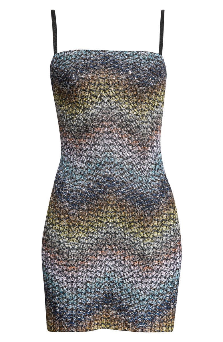Missoni Metallic Zigzag Sequin Knit Minidress, Main, color, Multi Blue Yellow Violet