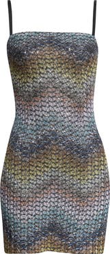 Missoni Metallic Zigzag Sequin Knit Minidress