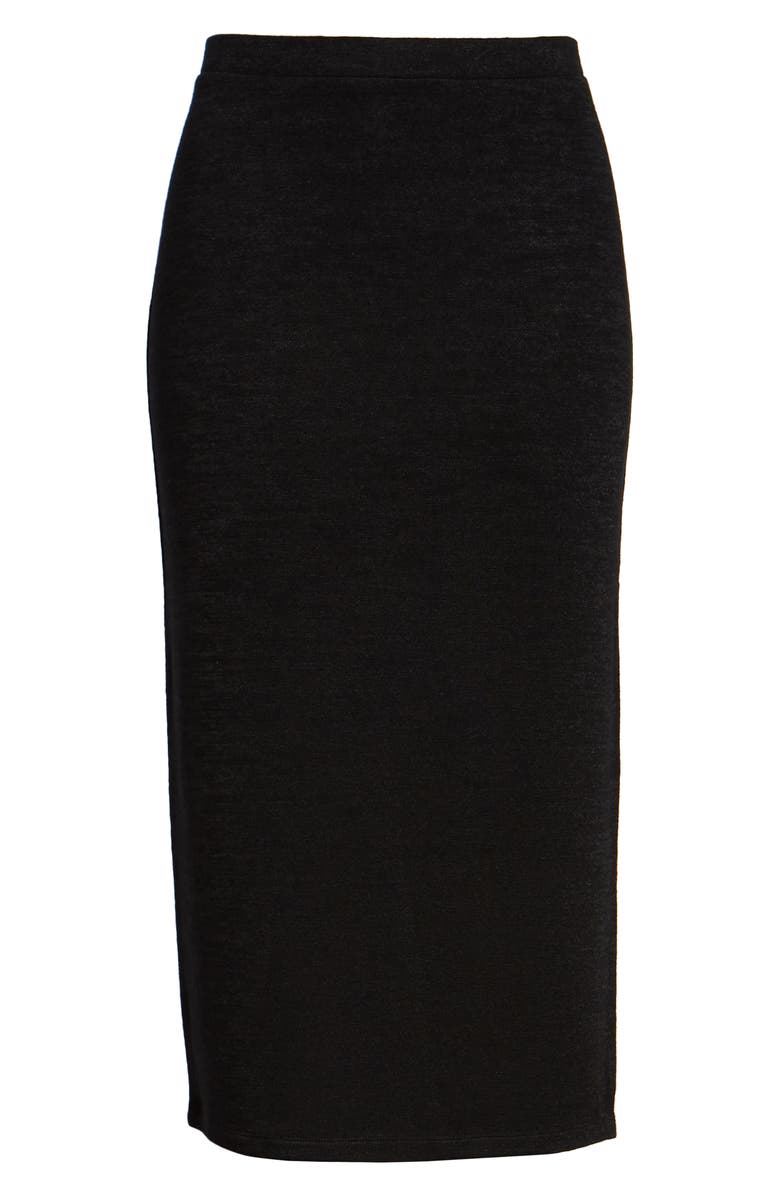 Leith High Slit Marled Midi Skirt, Alternate, color, 