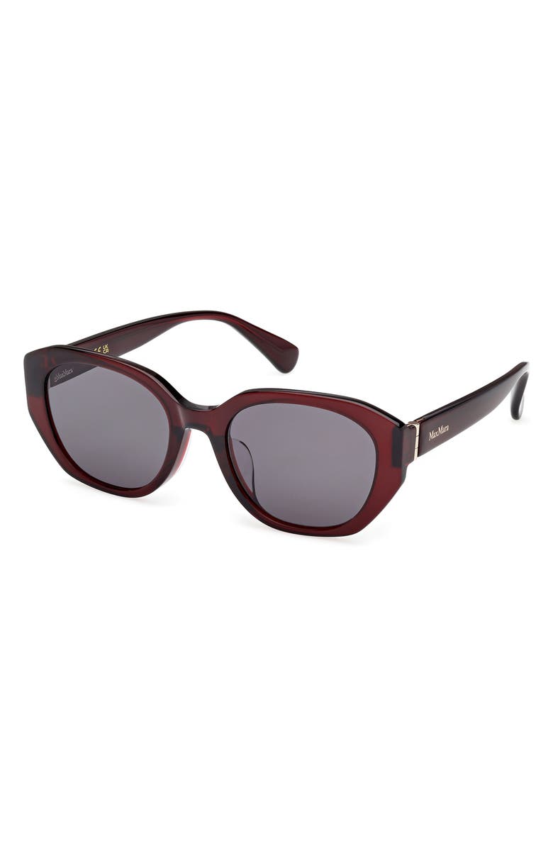Max Mara 54mm Round Sunglasses, Alternate, color, Shiny Bordeaux / Smoke