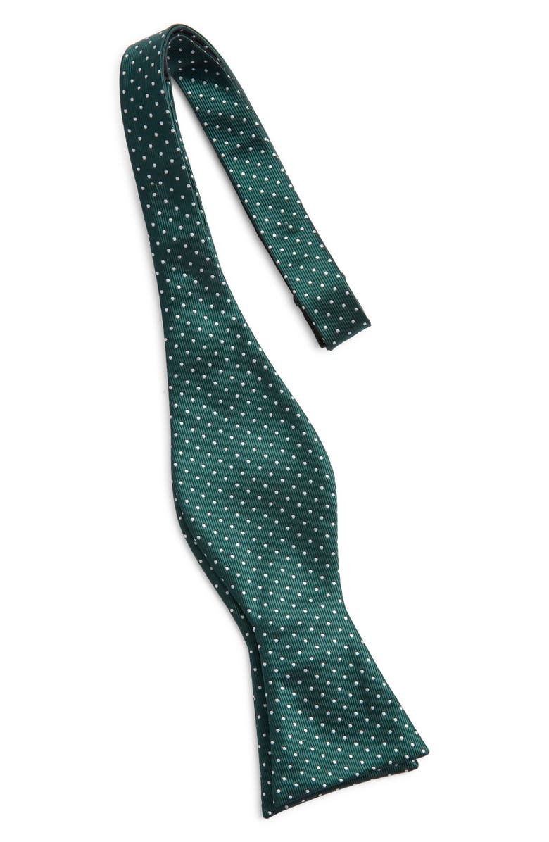 CLIFTON WILSON Polka Dot Silk Bow Tie, Alternate, color, Green