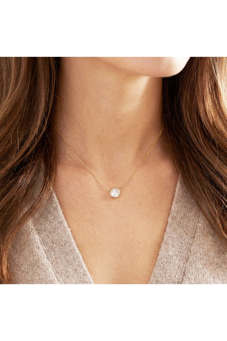 White Topaz Single Bezel Necklace, Alternate, color, White Topaz