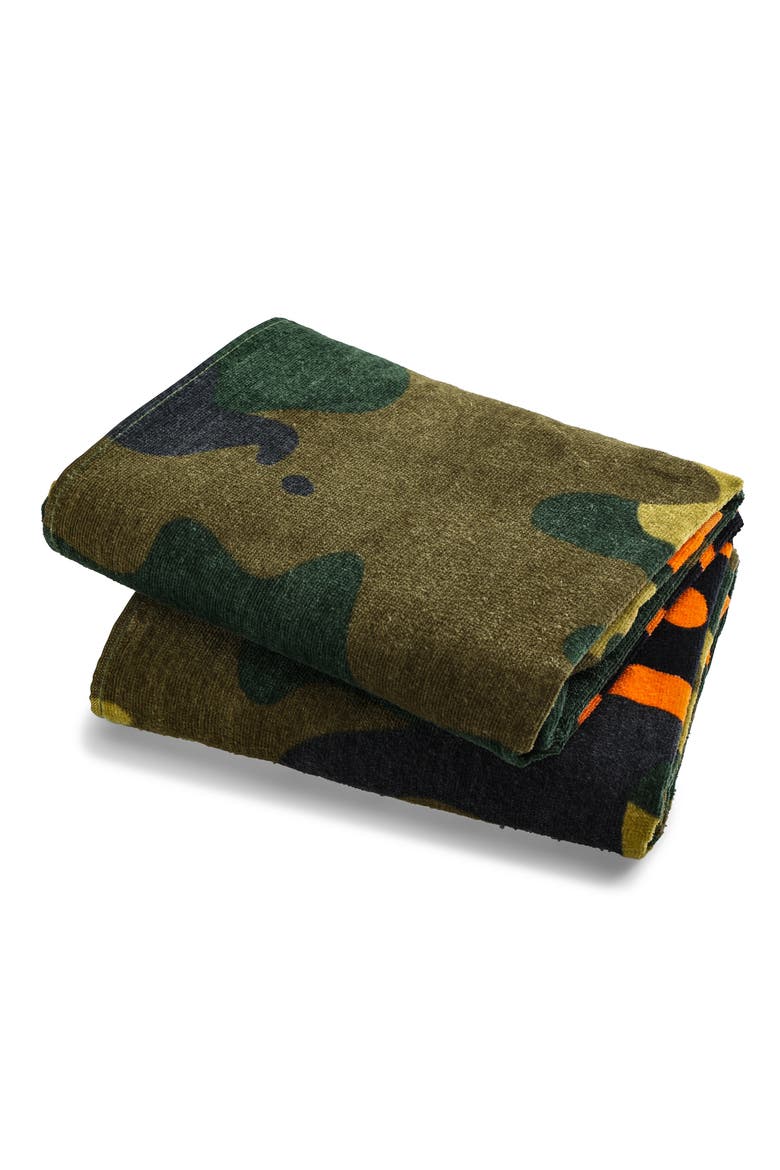 Iconic Y2K 100% Cotton 30"x60" Beach Towel | Vision Board, Alternate, color, Camo