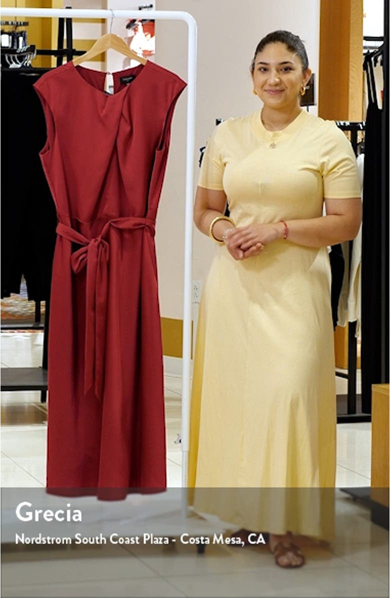 Cross Neck Satin Midi Dress, sales video thumbnail