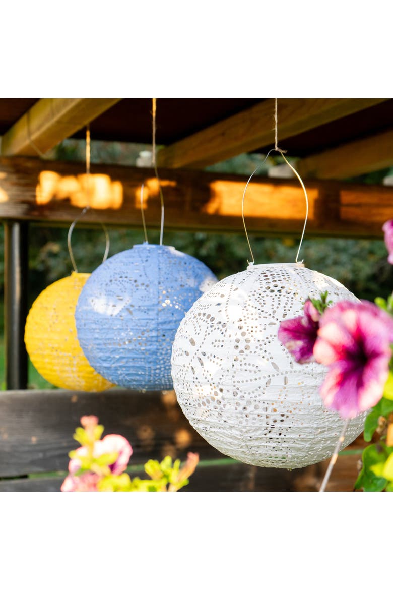 Soji Stella - Monstera Solar Lantern, Alternate, color, Porcelain White