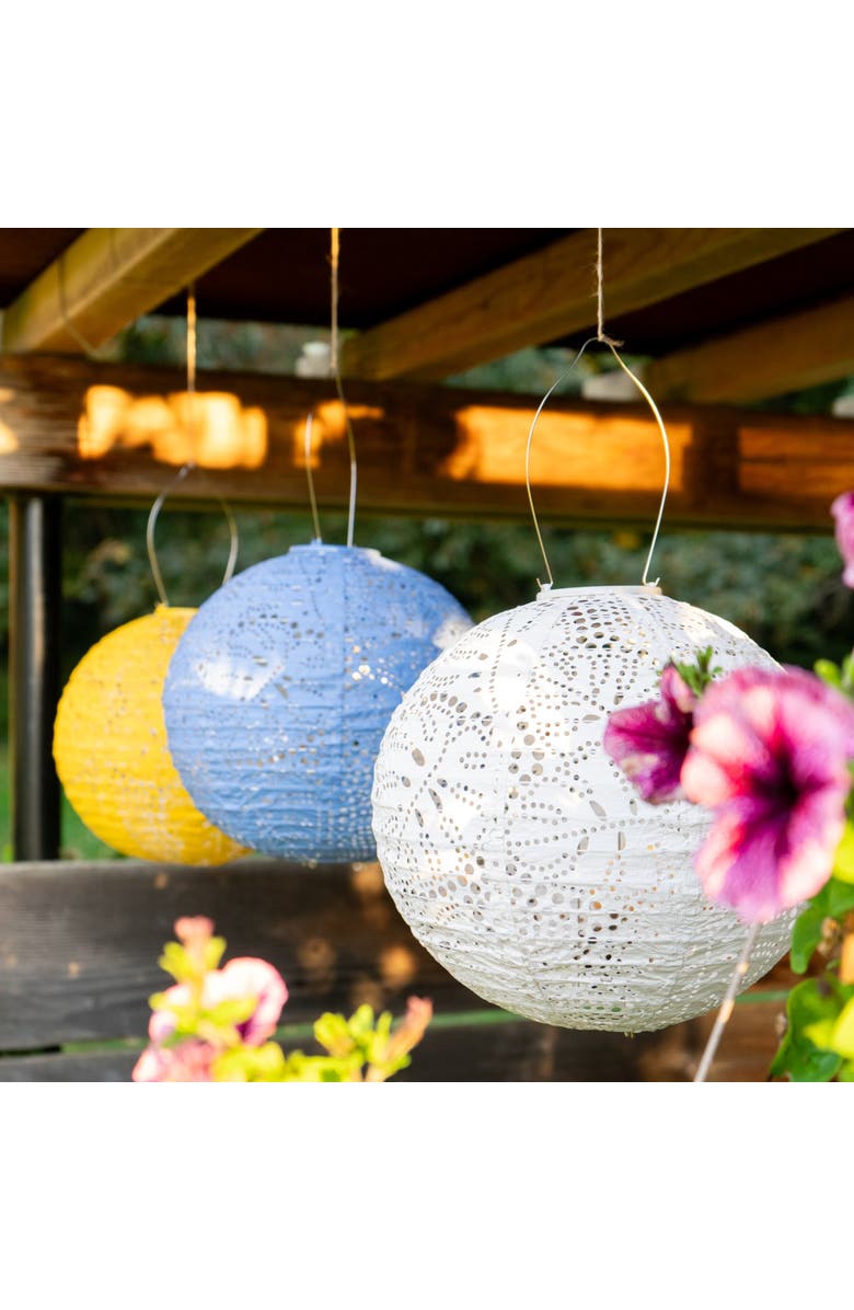 Allsop Home & Garden Soji Stella - Monstera Solar Lantern, Alternate, color, Porcelain White