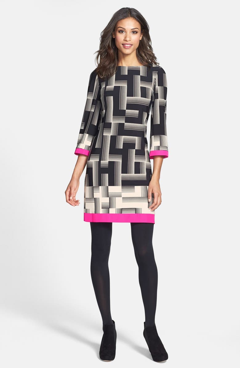 Eliza J Print Jersey Shift Dress, Alternate, color, 