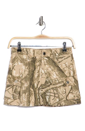 Flying Angel Camo Print Cargo Miniskirt In Multi