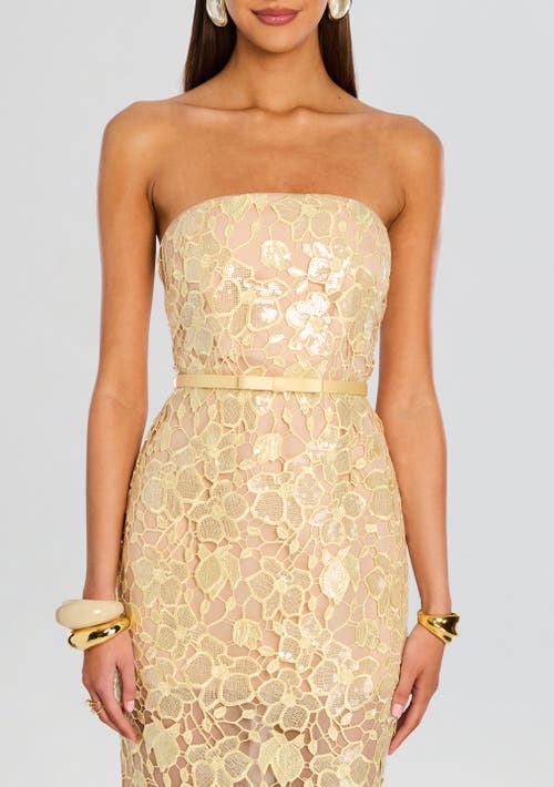 Retroféte Rowen Sequined Lace Midi Dress In Yuzu
