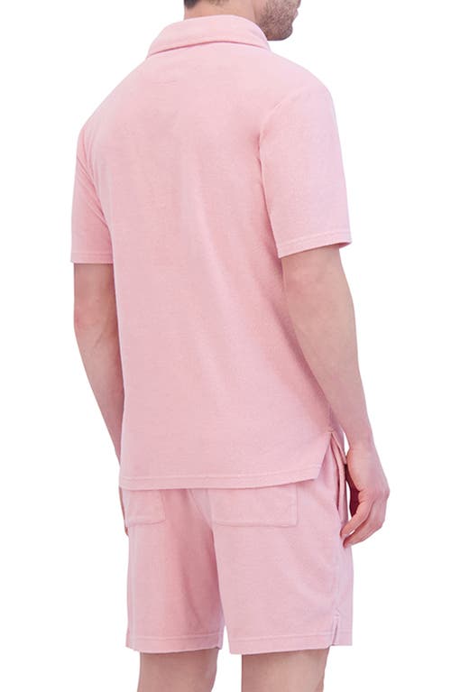 Goodlife Terry Cloth Polo In Candy Pink