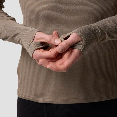 Backcountry Pines Microgrid Ultra-lt Baselayer Crew Top In Brown