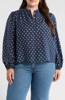 Caslon® Embroidered Inset Top
