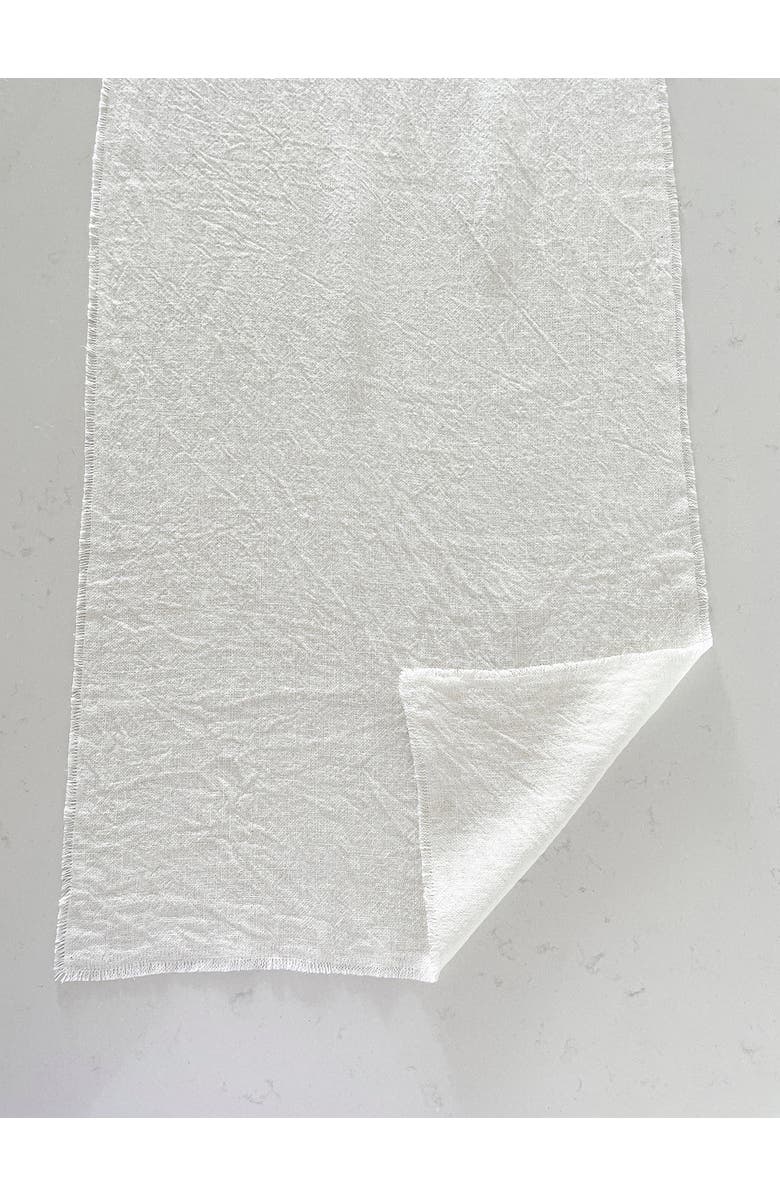 Anaya So Soft Linen Table Runner, Main, color, White