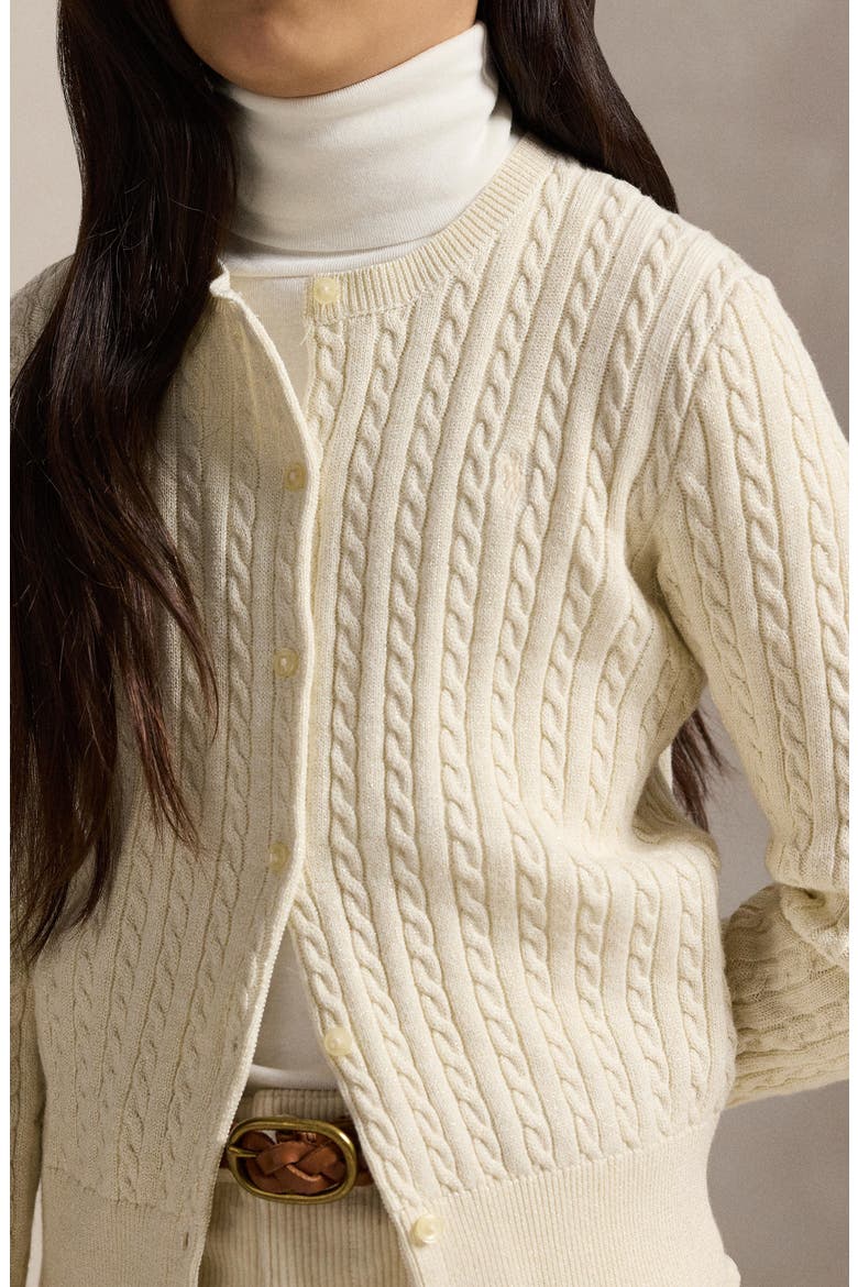 Kids' Metallic Mini-Cable Cardigan, Alternate, color, CREAM