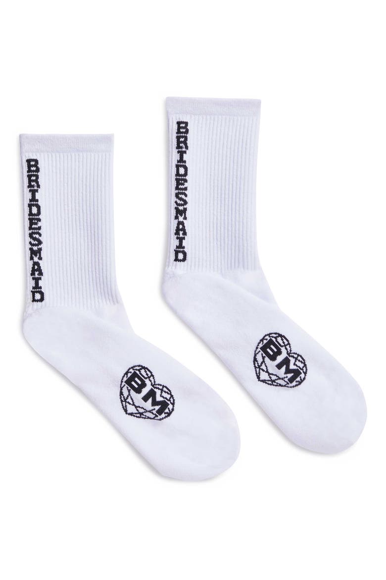Bridesmaid Sock, Main, color, White