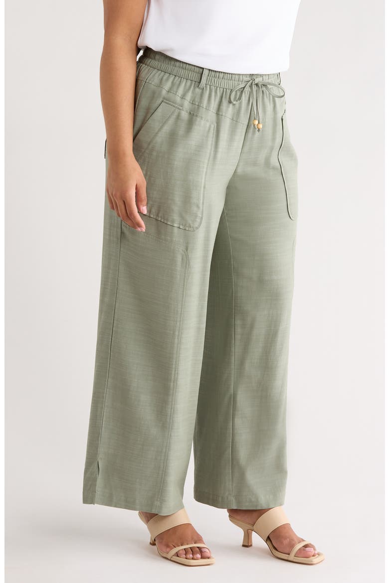 Skyrise Drawstring Pants, Alternate, color, LODEN GREEN