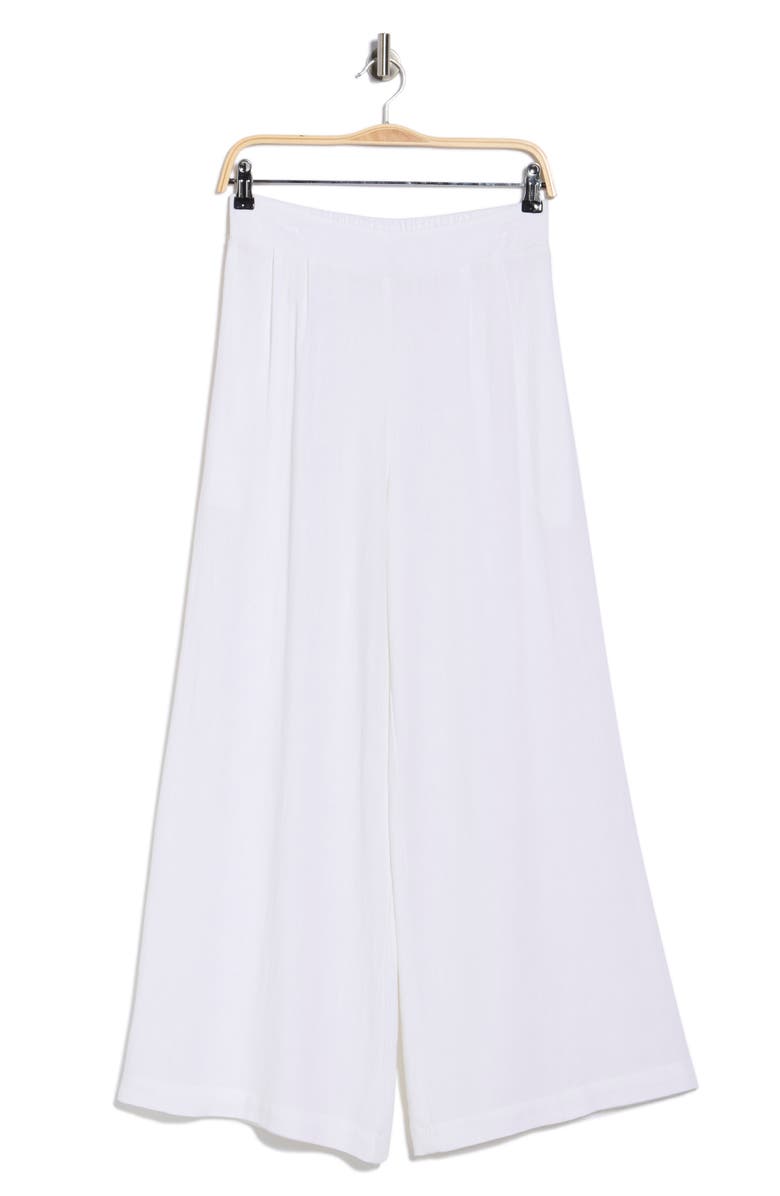 Renee C Wide Leg Pull-On Pants, Alternate, color, White