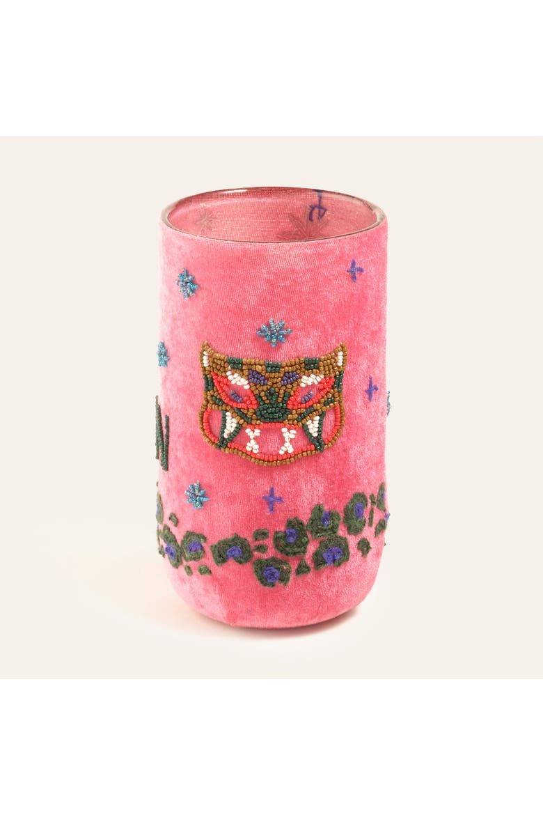 Aravali Hand Finished Glass Vase 4" x 4" Artisan Accent, Main, color, Pink
