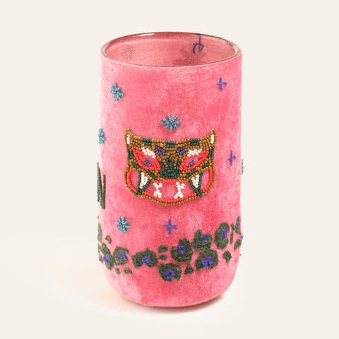 Aravali Hand Finished Glass Vase 4" x 4" Artisan Accent