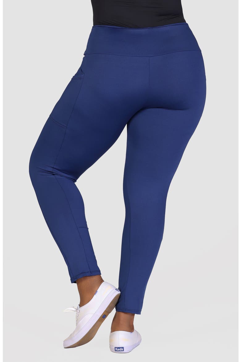 Ankle Length Pocket Leggings, Alternate, color, NAVY