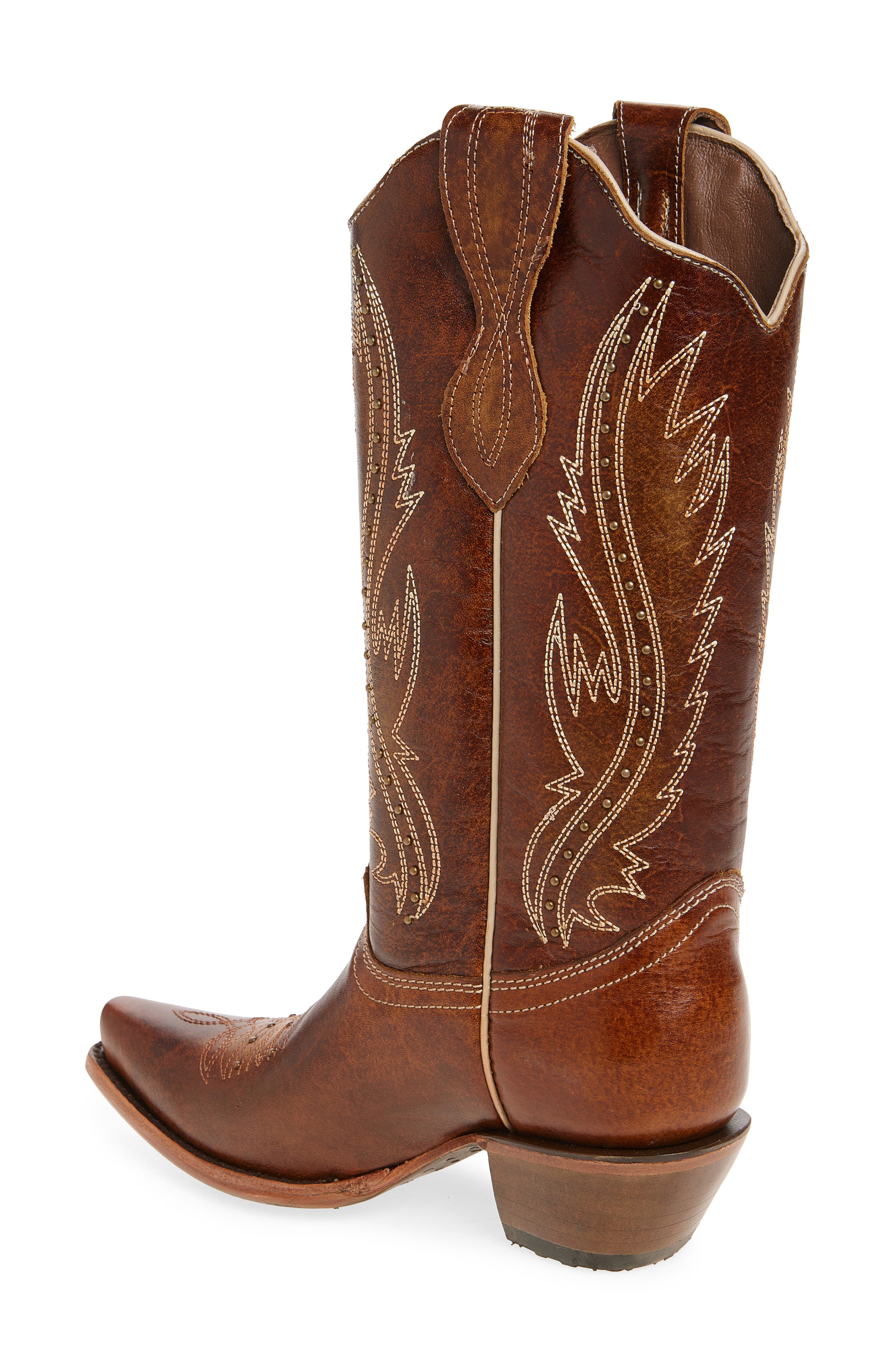 CIRCLE G Stud Embroidered Western Boot, Alternate, color, 