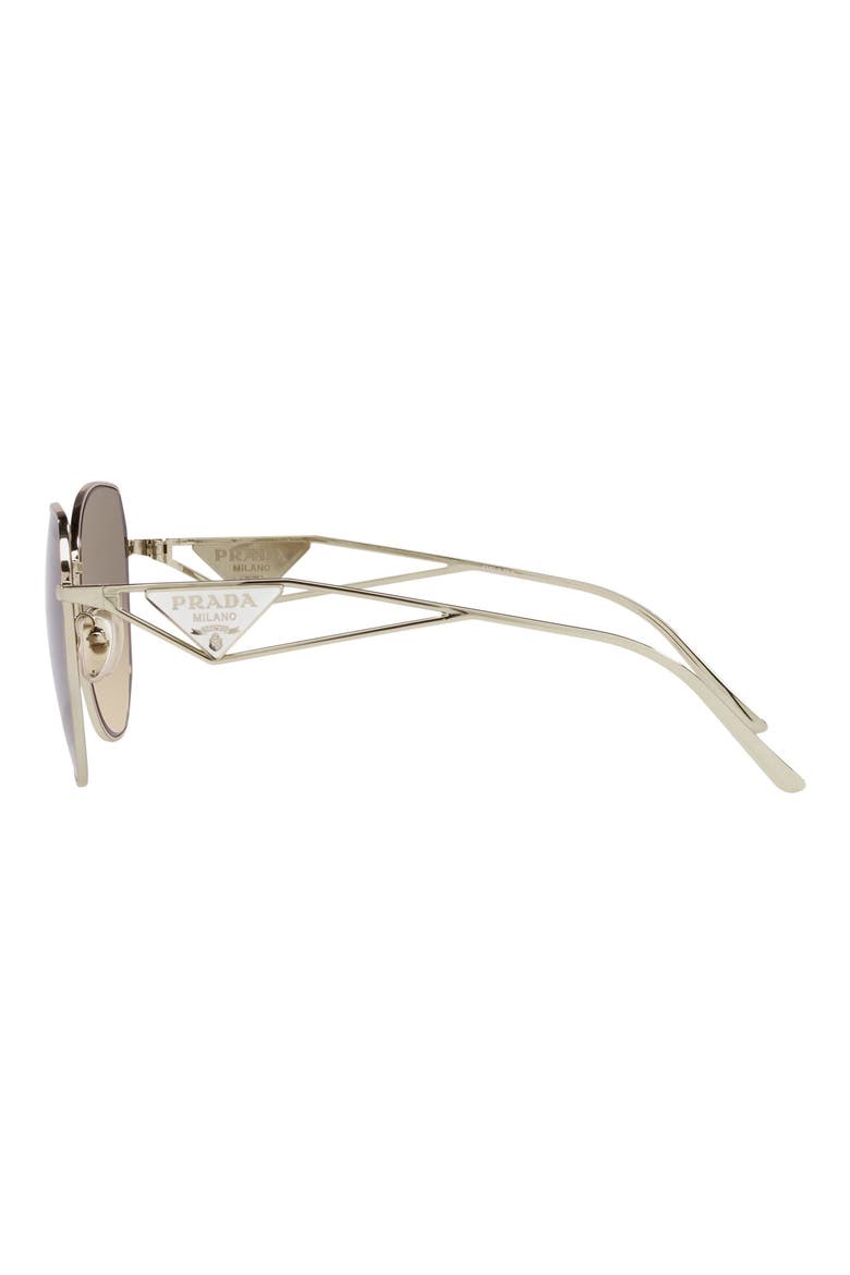 57mm Gradient Round Sunglasses, Alternate, color, PALE GOLD