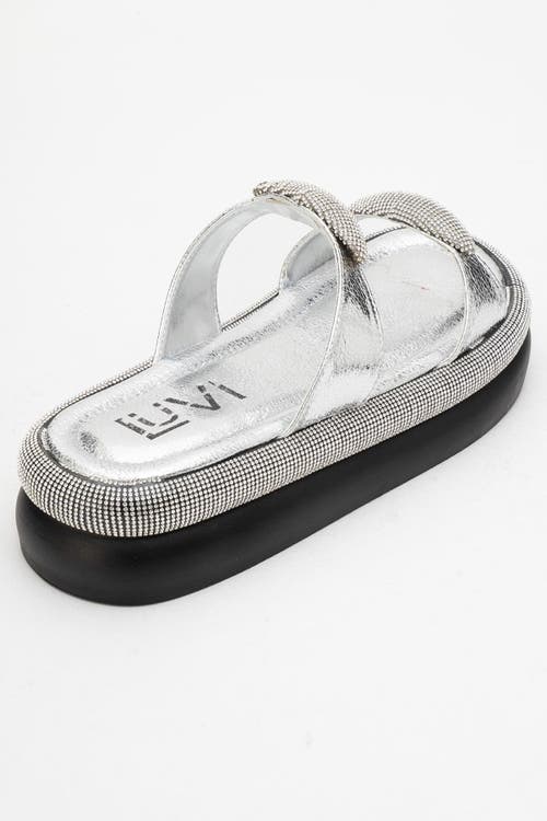 Prologue Shoes Finery Embellished Platform Slide In Silver