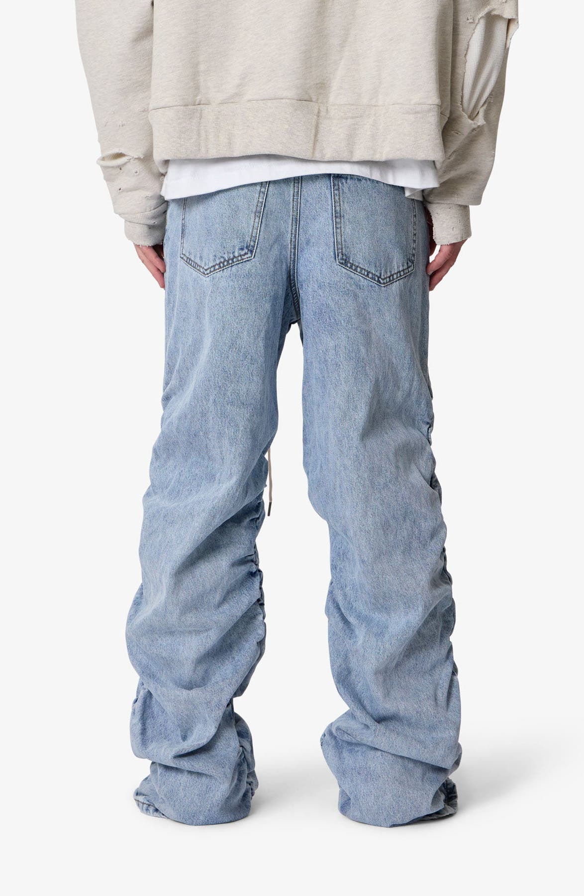 Ruched Denim Wide Leg Jeans - image 2