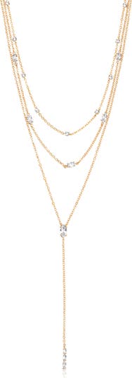 Cubic Zirconia Layered Y-Necklace
