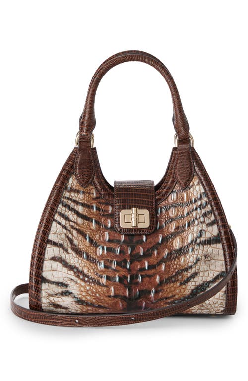 Brahmin Adrian Croc Embossed Leather Shoulder Bag