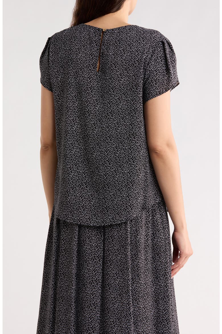 Dot Print Top, Alternate, color, BLACK