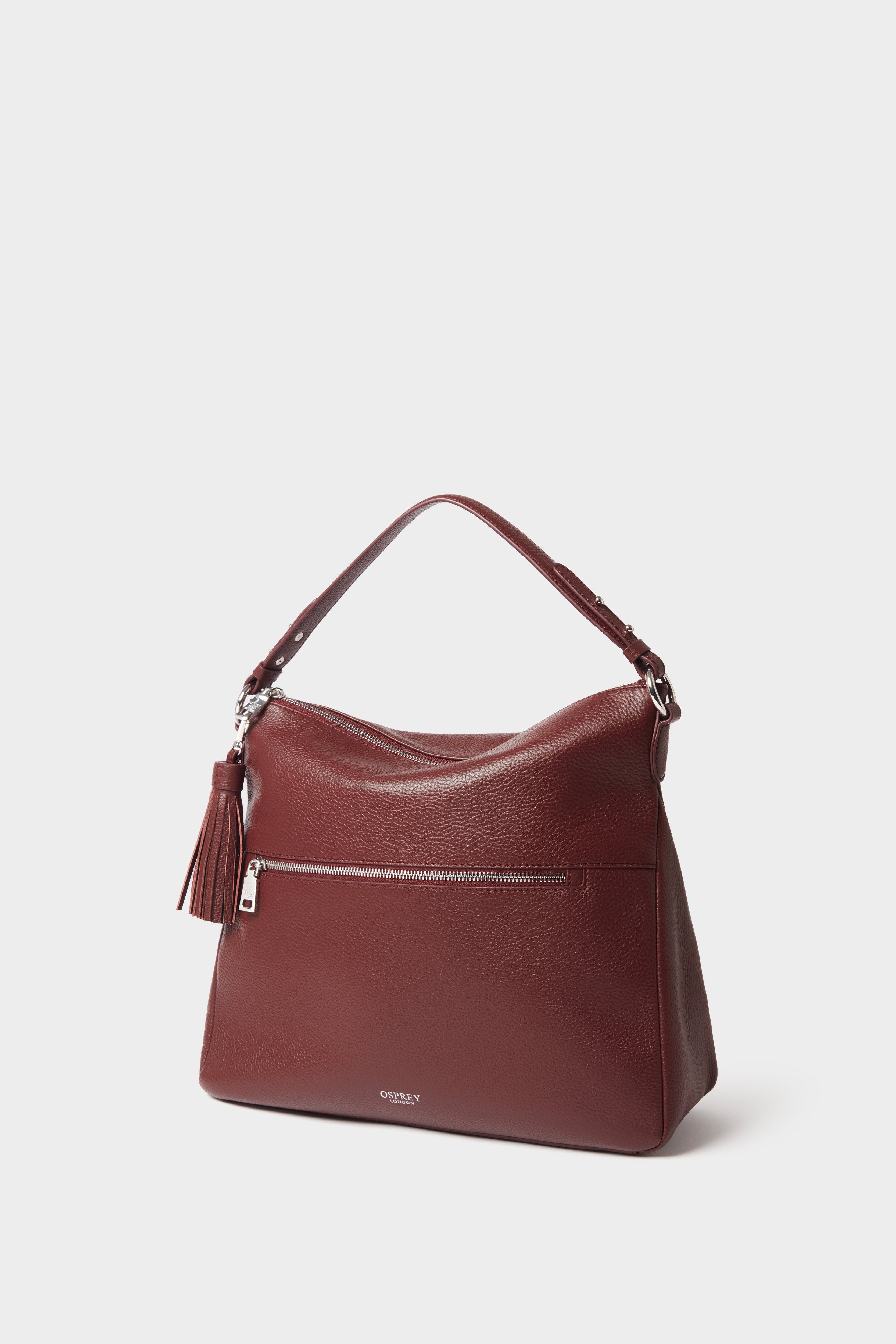 The Stella Leather Hobo Bag, Alternate, color, Merlot
