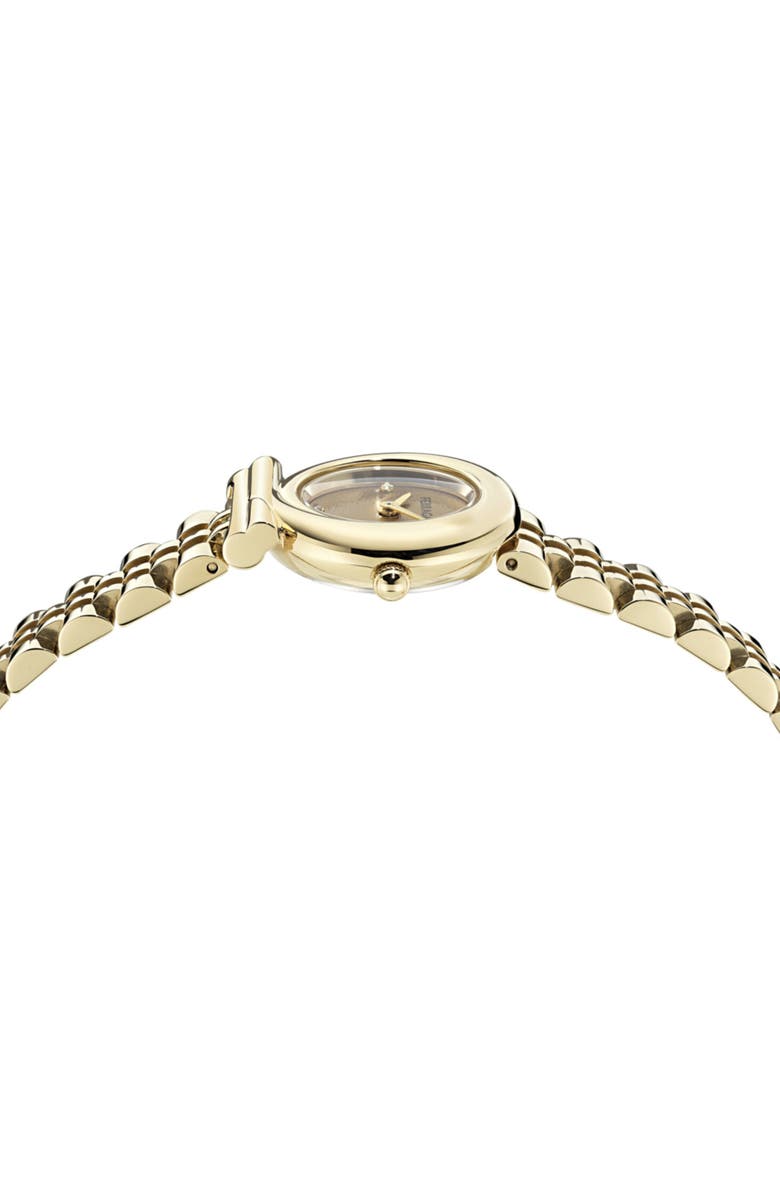 FERRAGAMO Gancini Twisted Goldtone Bracelet Watch, 23mm, Alternate, color, Yellow Gold