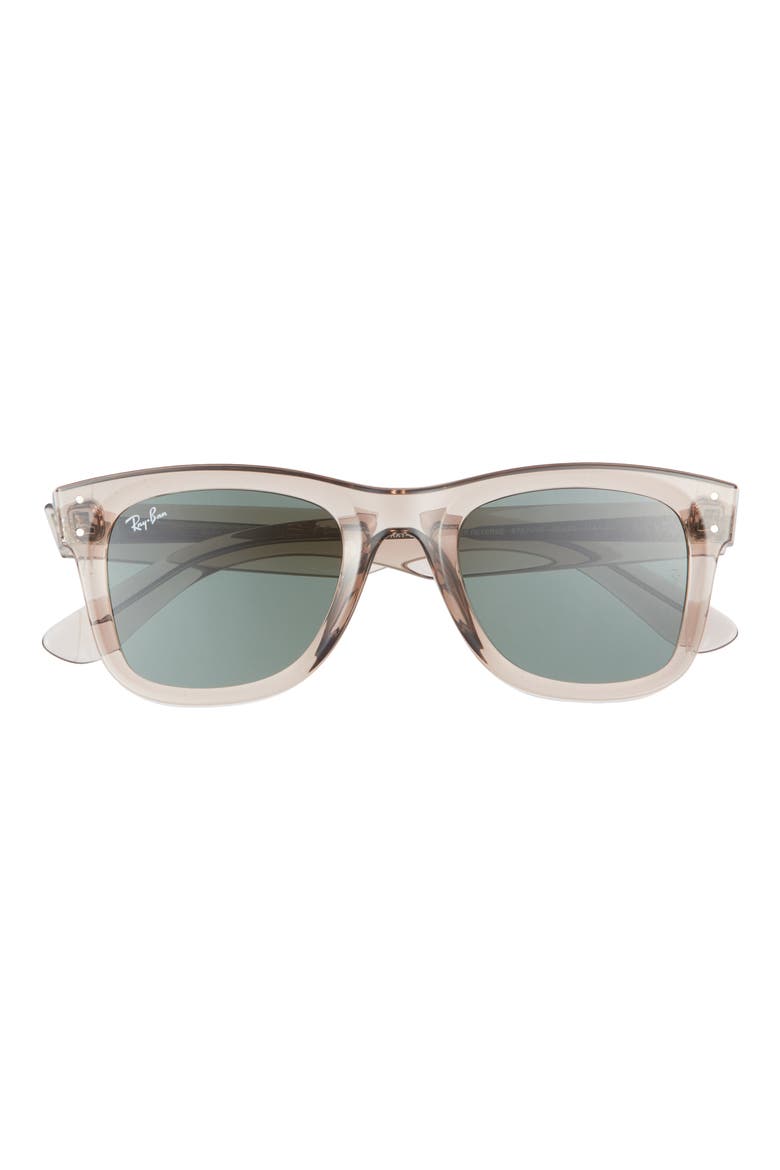 Wayfarer Reverse 50mm Square Sunglasses, Main, color, DARK GREEN