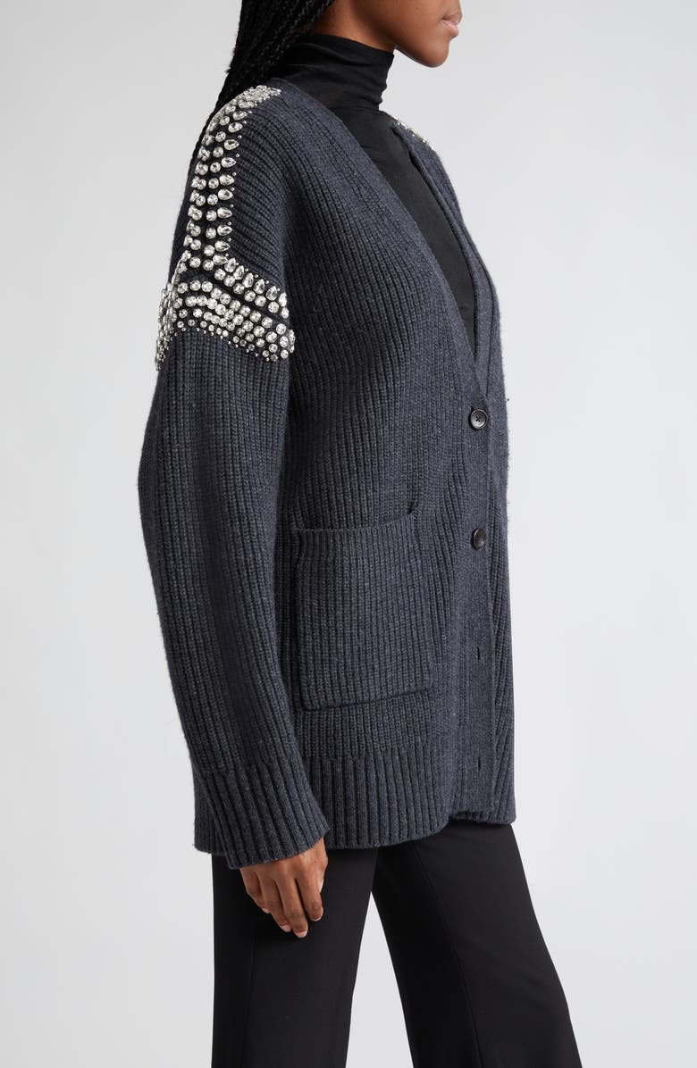 A.L.C. Camille Rhinestone Merino Wool Cardigan, Alternate, color,
