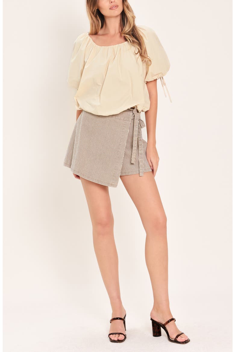 Puff Sleeve Cotton Top, Alternate, color, STONE