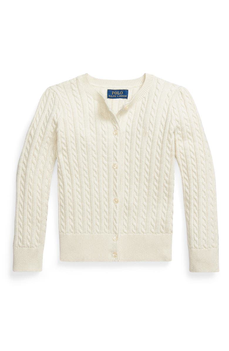 Polo Ralph Lauren Kids' Mini Cable Stitch Sweater, Main, color, Clubhouse Cream