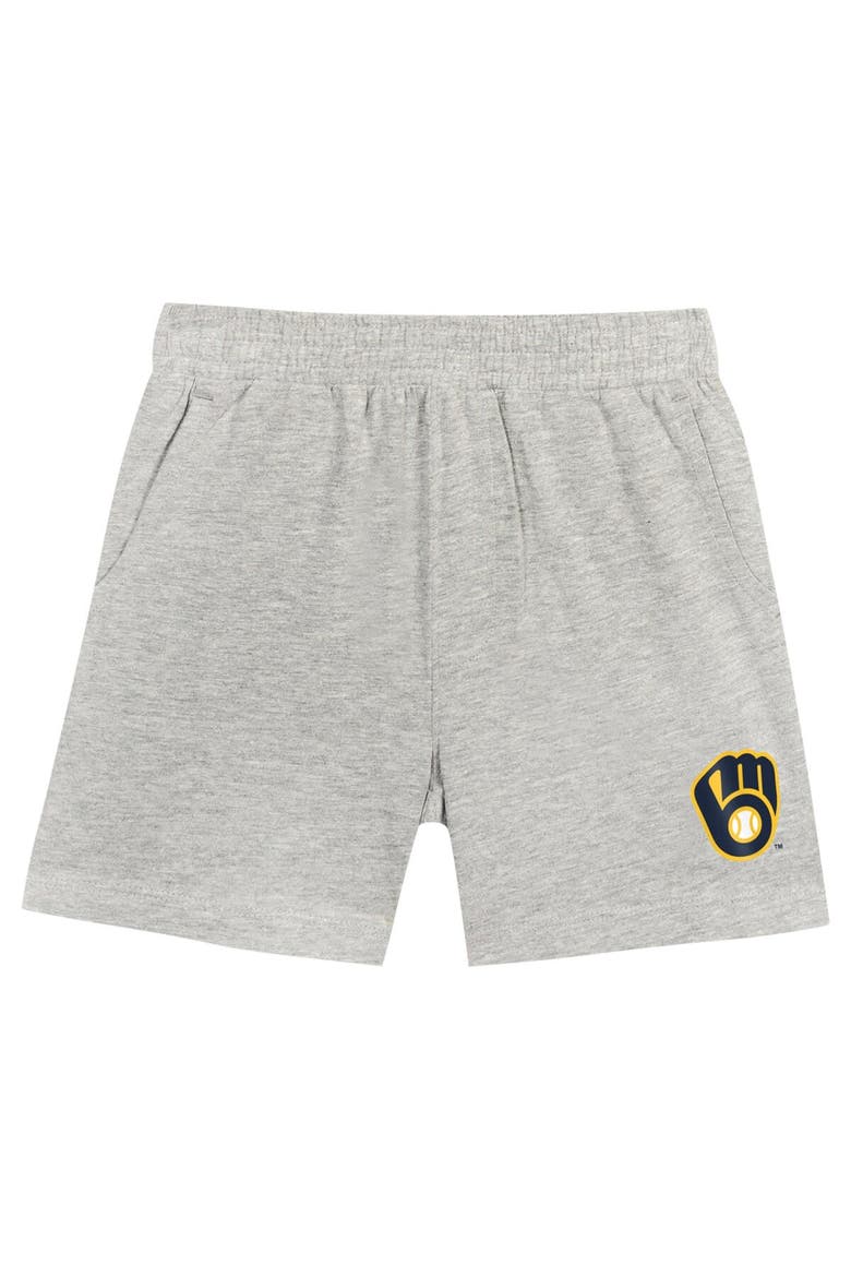 Toddler Fanatics Branded Navy/Gray Milwaukee Brewers Bases Loaded T-Shirt & Shorts Set, Alternate, color, Navy