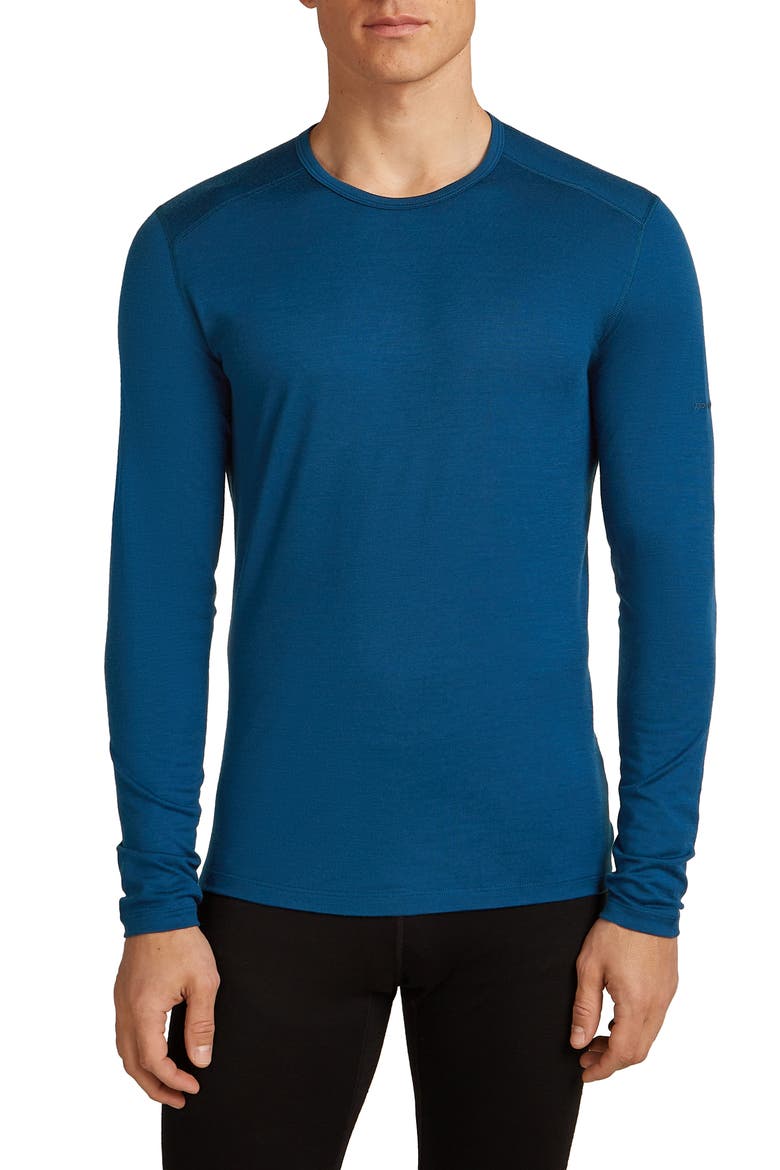 Oasis Long Sleeve Wool Base Layer T-Shirt, Main, color, ATLANTIS
