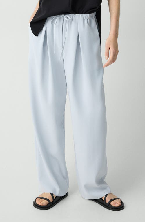 Theory Pleated Drawstring Pants In Pearl Blue